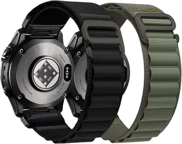 Detalle de EKINGEEK Nylon QuickFit watch strap (20 mm) for Garmin fenix 7S/6S/5S, epix Pro Gen 2 42mm, fenix 8 43mm and more