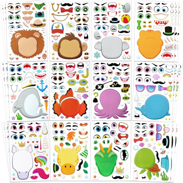 Detalle de JOYIN Make-a-face Sticker Sheets 36 pcs 🧩