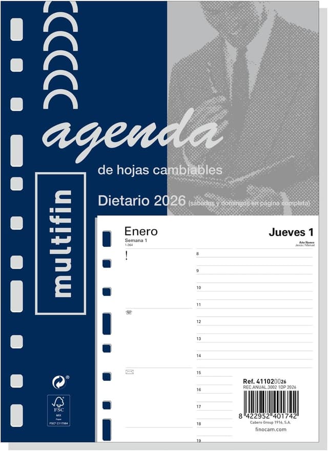 Detalle de Finocam Recambio Anual 2026 Día Página