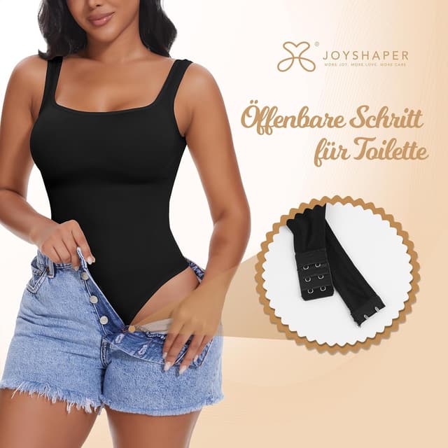 Detalle 2 de Joyshaper Shapewear Damen Tank-Body mit Tanga – blickdichtes Bauchweg-Mieder, rückenfrei