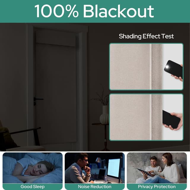 Thumbnail 2 de HOMEIDEAS Linen Blackout French Door Curtain 26x68