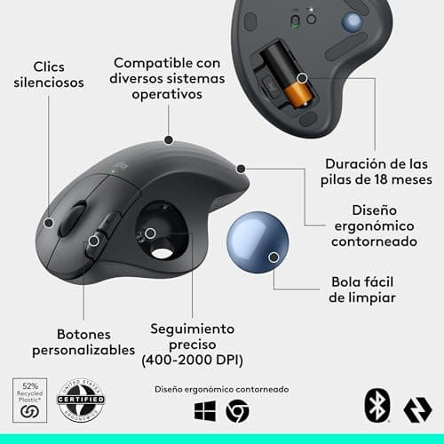 Thumbnail 5 de Logitech ERGO M575S ratón ergonómico inalámbrico