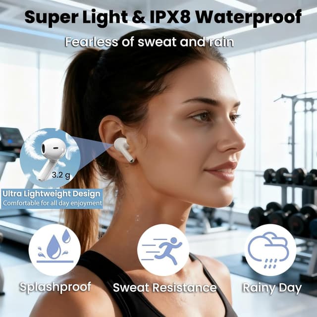 Thumbnail 6 de Cuffie Bluetooth in-ear Qrudle con Bluetooth 5.4, ENC/ANC e fino a 58 ore di autonomia