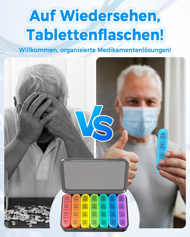 Detalle 2 de Betife Tablettenbox 7 Tage mit 4 Fächern