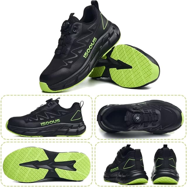 Detalle de Scarpe Antinfortunistiche S3S impermeabili con punta in acciaio, ESD e lacci rapidi per uomo e donna