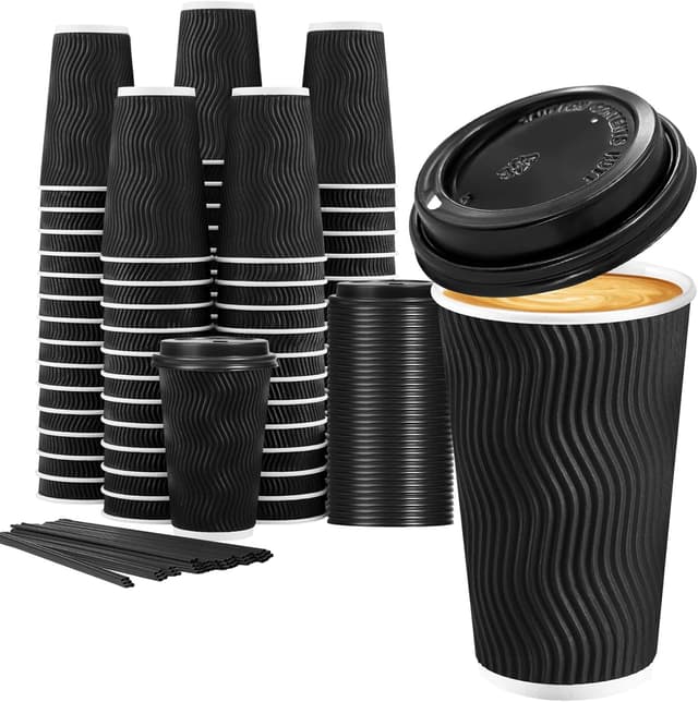Detalle de Lamosi 16 oz Disposable Coffee Cups 🥤