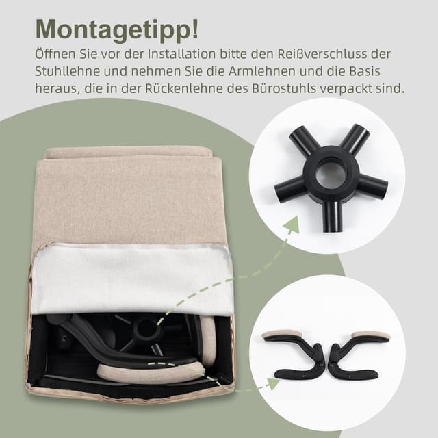 Detalle de CASTLOVE Ergonomischer Bürostuhl 150 kg