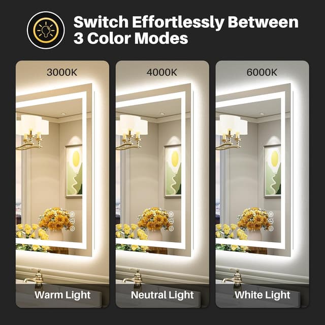 Thumbnail 3 de Briivue 36x32 Inch LED Bathroom Mirror