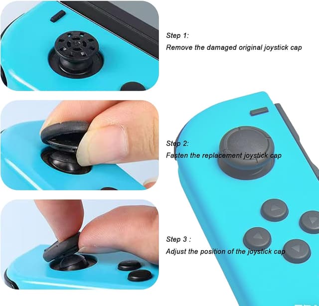 Detalle 2 de HEIZHU Suitable for Switch Thumb Grips – Silicone 3D Cap Replacements (4 Pairs)