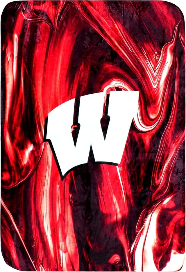Detalle de College Covers Everything Comfy Wisconsin Badgers plush throw blanket (30" x 40")