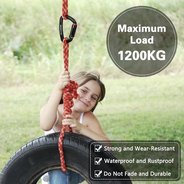 Detalle de Flintronic Mousqueton à verrouillage en alliage d’aluminium (forme D) pour hamac, camping et randonnée