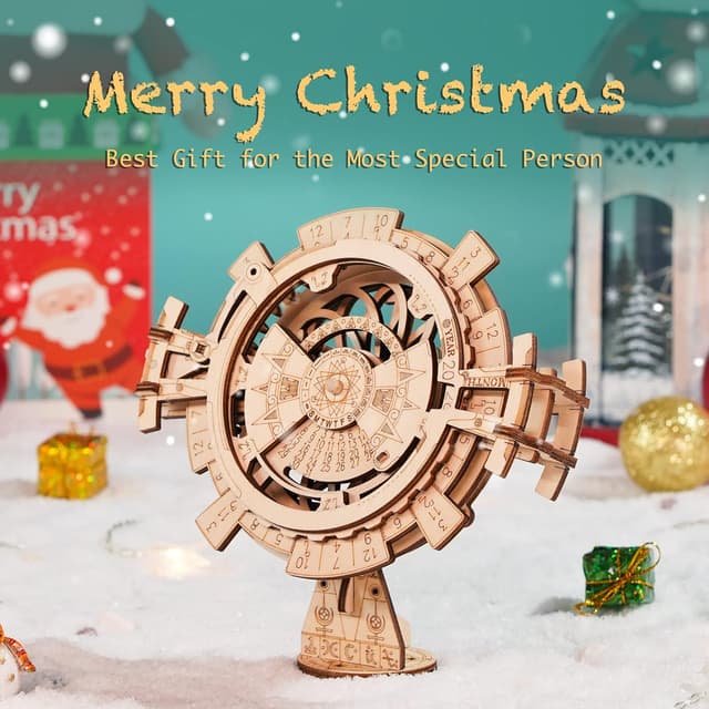 Detalle 2 de Robotime 3D Perpetual Calendar Wooden Model Kit (Adult Jigsaw-Style Brain Teaser)