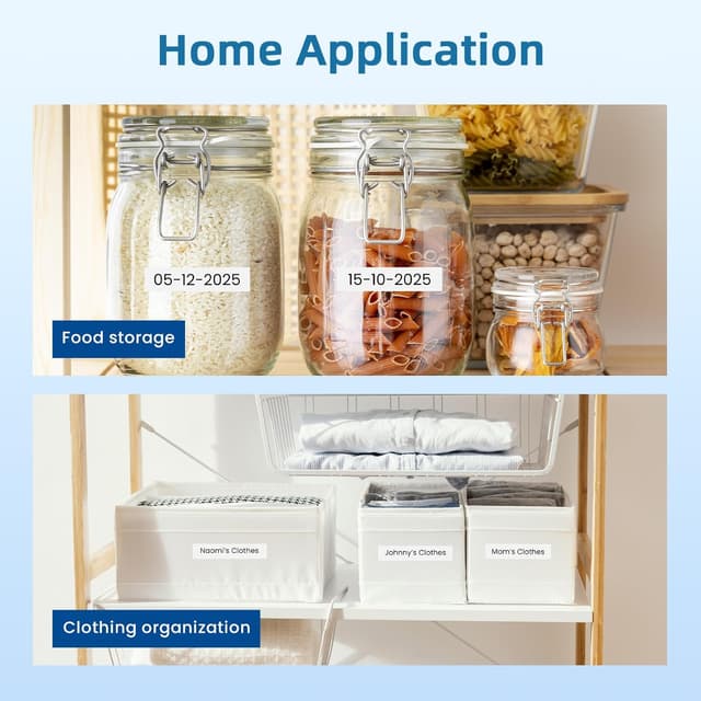 Detalle 2 de A91221 White Plastic Etikettenband 12 mm x 4 m (kompatibel mit Dymo LetraTag & weiteren Geräten) – wasserfest & UV-beständig