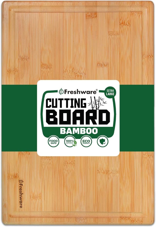 Thumbnail 6 de Freshware Bamboo Wood Cutting Board Set of 3 with Juice Grooves (9x6", 12x8", 15x10")