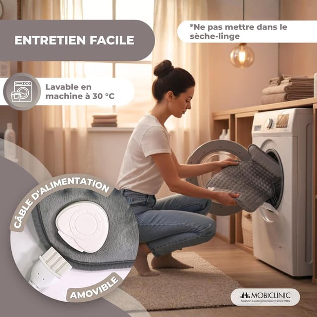 Thumbnail 4 de Mobiclinic® Coussin chauffant dos et nuque 62x43