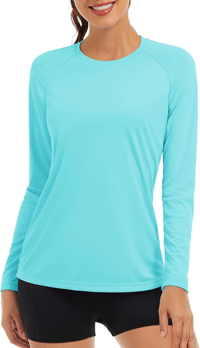 Detalle de TACVASEN women’s long sleeve UV sun protection top (UPF 50+)
