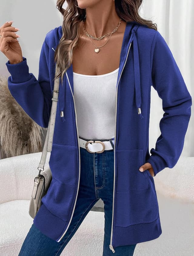 Thumbnail 4 de Zeagoo Zip Up Hoodie Tunic Sweatshirt for Women