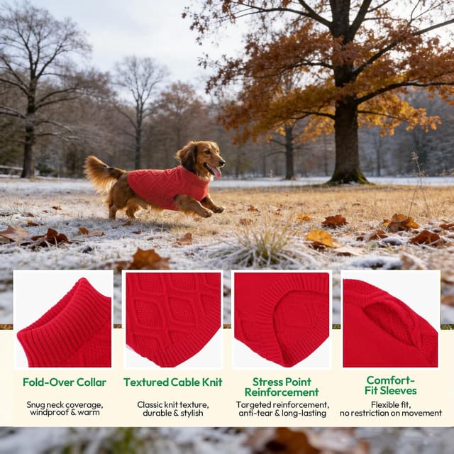 Detalle 2 de KONVINIT Maglione per cani grandi senza maniche con collo alto (Labrador, Pastore) elasticizzato