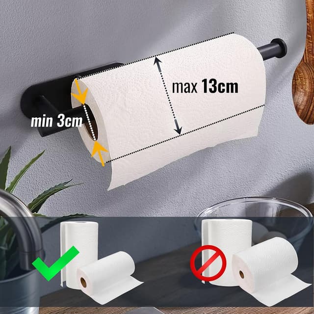 Thumbnail 5 de RICOO KR002-B Dispensador de Papel Cocina 🧻 33.5x9.5x4.5 cm