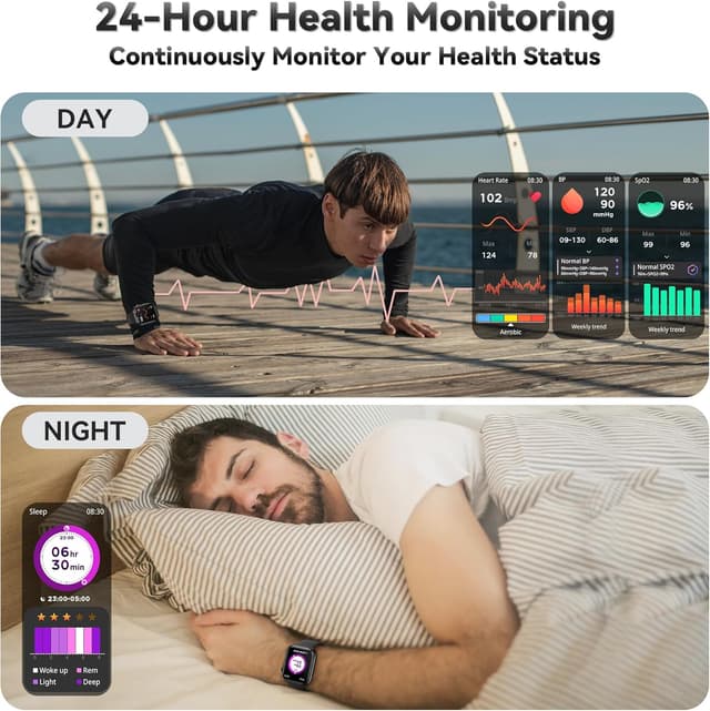 Detalle de Smart Watch for Men & Women (Answer/Make Call) 1.83” Fitness Watch with Heart Rate, Blood Pressure & IP68