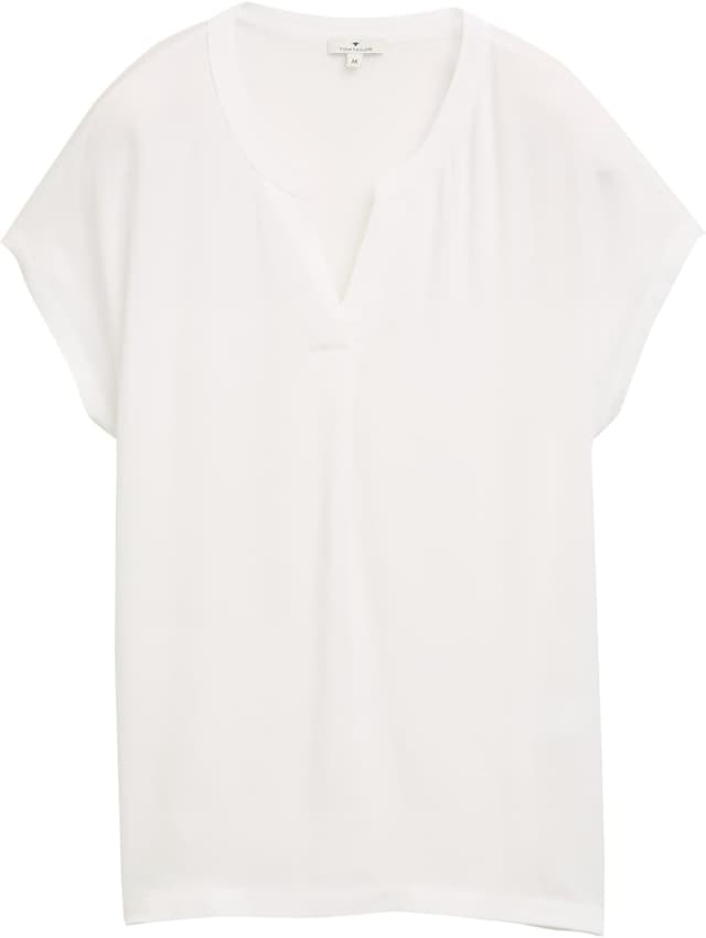 Detalle 2 de TOM TAILOR 1046435 T-Shirt Donna a maniche corte con spacchi laterali