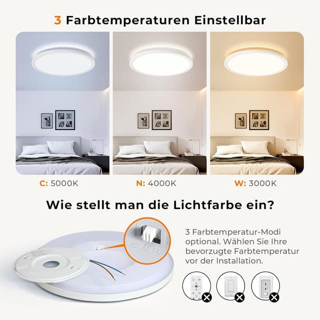 Thumbnail 3 de Matane Deckenlampe LED rund Ø22 cm, 18W