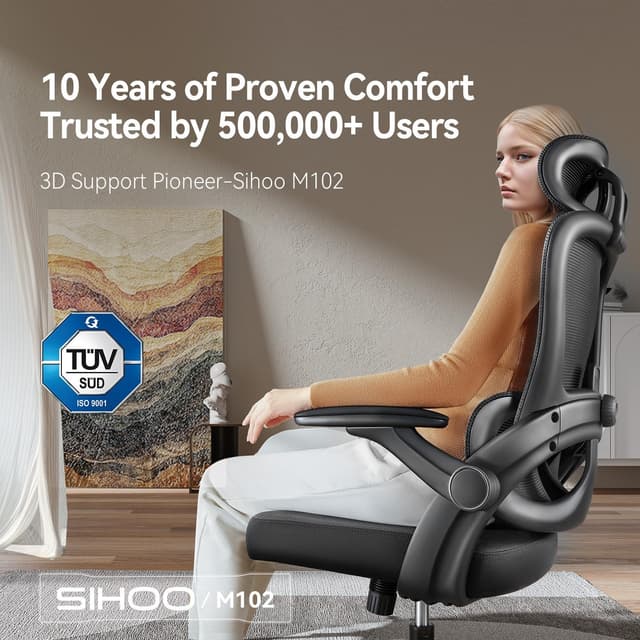 Detalle 2 de SIHOO M102C ergonomischer Bürostuhl mit 3D-Armlehnen