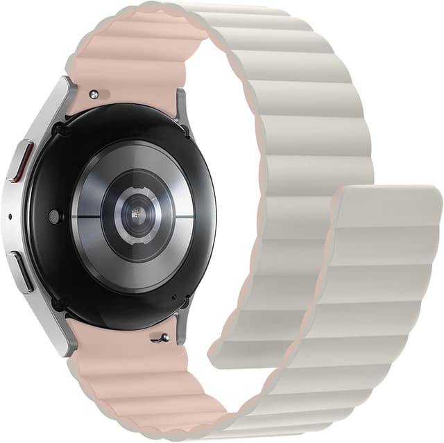 Detalle de Anlinser Magnetic Straps for Samsung Galaxy Watch 7/6/5/4 (44/40mm & others) – Waterproof Sport Band, Starlight/Pink