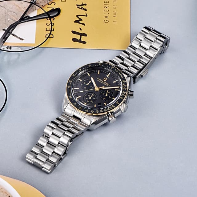 Detalle 1 de Pagani Design 1701 montre à quartz homme chronographe, mouvement japonais VK63, verre saphir