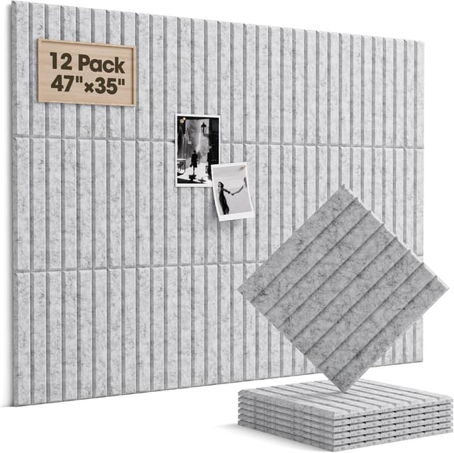 Detalle de Soundsbay Large Cork Board Tiles (120x90cm) with 60 Self-Adhesive Stickers