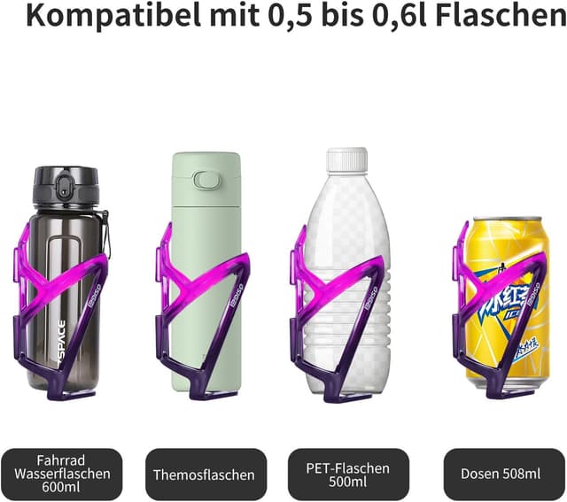 Detalle de OSIGEI Bicycle Bottle Holder (Updated Version) Gradient Drink Holder for MTB & Road Bikes – Blue Purple