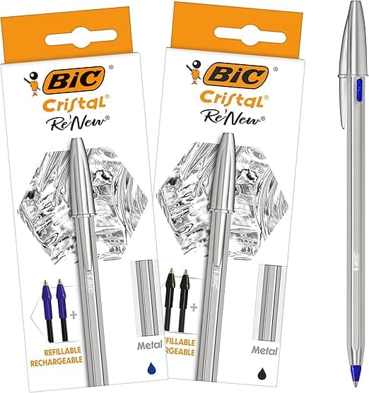 Imagen de BIC Cristal Re'New Bolígrafo Metal Recargable 🖊️ (2+4) en OfertitasTOP