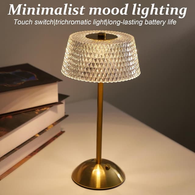 Detalle de Starhot rechargeable cordless touch table lamp with USB-C charging and 3 dimmable modes