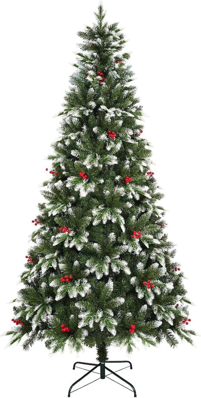 Detalle de Sapin de Noël artificiel Uten 180 cm avec flocons et baies rouges