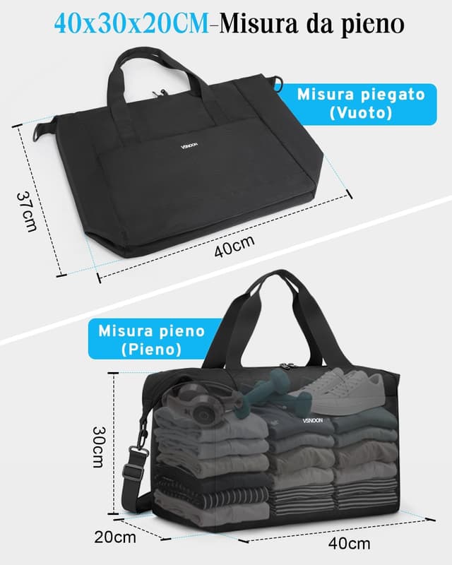 Thumbnail 3 de VSNOON Bagaglio a Mano 25L 40x30x20