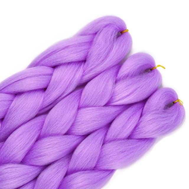 Detalle 2 de Luxiremi Hell Lila Flechtzopf Haare 60 cm