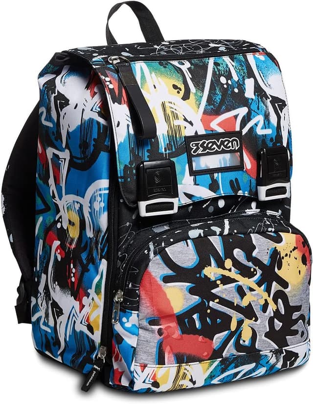 Detalle de Seven Zaino Scuola Estensibile a doppio scomparto Nero/Navybush Boy (28 lt)