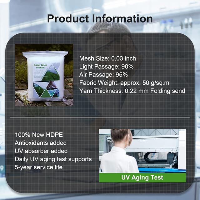 Detalle de Gemüse Schutznetz Garten 3x15 m Insektennetz