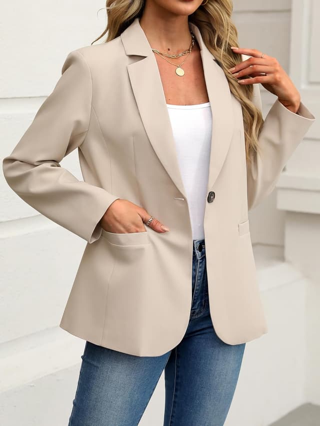 Detalle de ELLEVEN Women’s Business Casual Lightweight Blazer with Slim Fit & Pockets