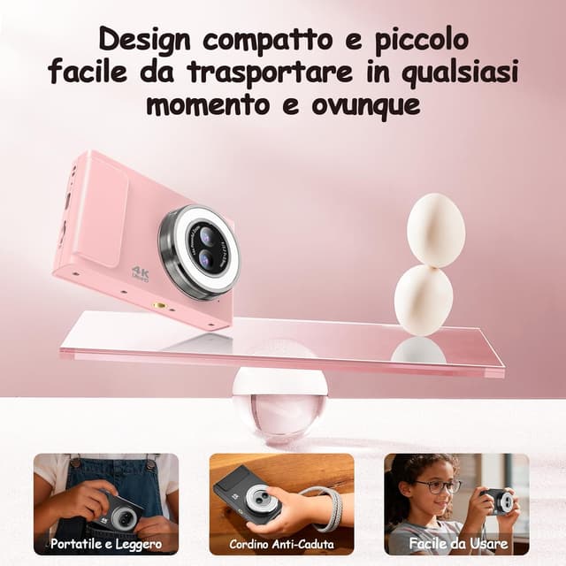 Detalle 1 de JDZ 4K Fotocamera Digitale 16x Rosa
