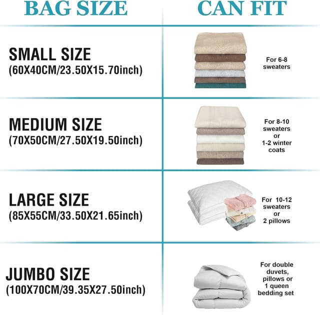Detalle de Roomimaster Vacuum Storage Bags (10 Jumbo) for Clothing, Bedding, Travel & Carry-On