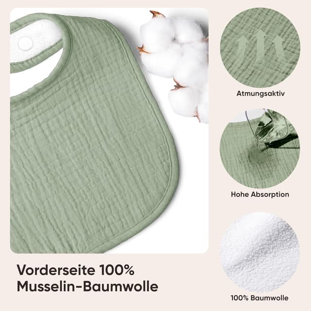 Thumbnail 2 de Bearmoss Lätzchen Musselin 8er Pack 👶