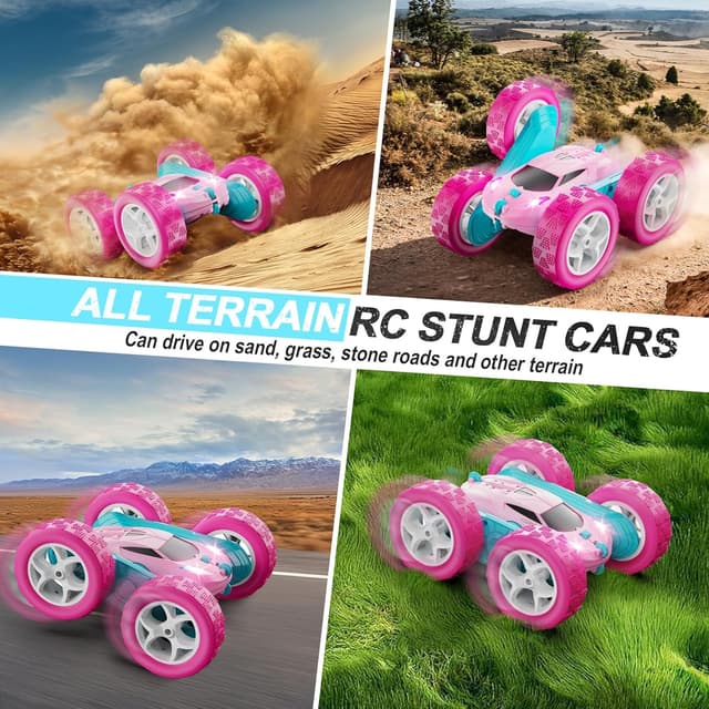 Thumbnail 4 de QUNREDA 2.4 GHz Pink Remote Control Stunt Car