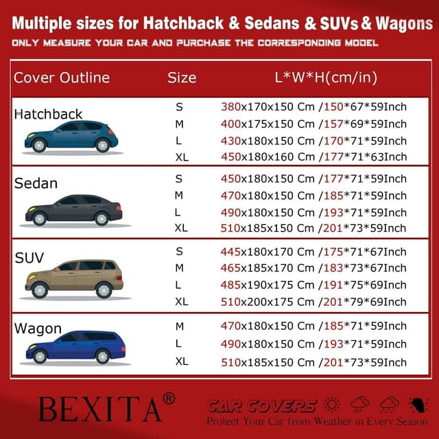 Thumbnail 1 de BEXITA Car Cover Size L 490cm Waterproof