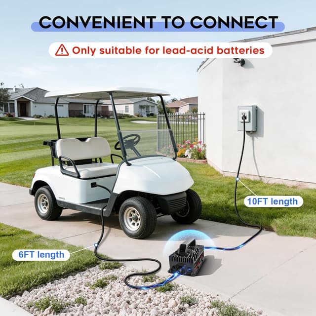 Thumbnail 6 de EPOWREY 48 Volt Onboard 15 AMP Golf Cart Battery Charger (IP67, Ring Terminals)