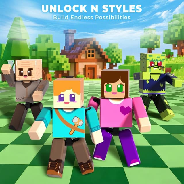 Detalle de 164 Pezzi Blocchi Magnetici Set Avventura nella Foresta Magica con figure e lanterna di zucca