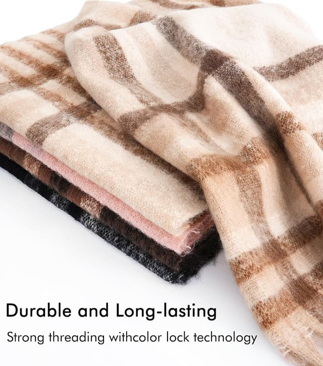 Thumbnail 4 de Double Couple Vintage Scarfs 70x200cm plaid shawl 🧣