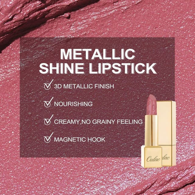 Detalle 2 de OULAC Metallic Lippenstift Mauve Babe 4,3 g