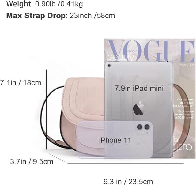 Detalle de AFKOMST Crossbody Bag for Women (Small Satchel) – Vegan Leather Saddle Handbag