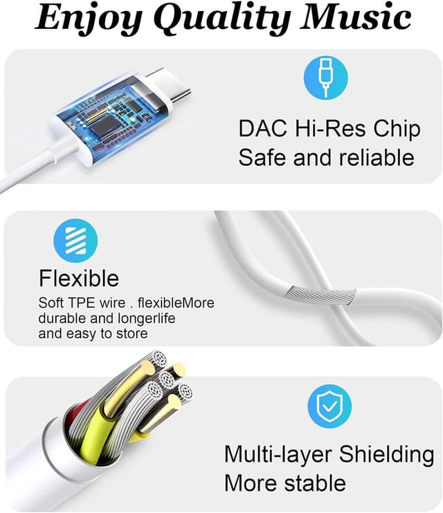 Thumbnail 2 de USB C Headphones 2‑Pack Wired Earphones